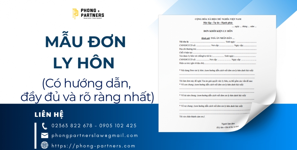 MẪU ĐƠN LY HÔN Có hướng dẫn, đầy đủ và rõ ràng nhất