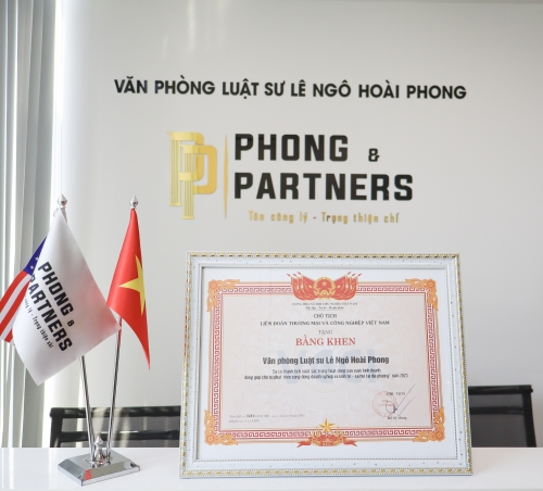 PHONG & PARTNERS VINH DỰ NHẬN BẰNG KHEN CỦA CHỦ TỊCH VCCI