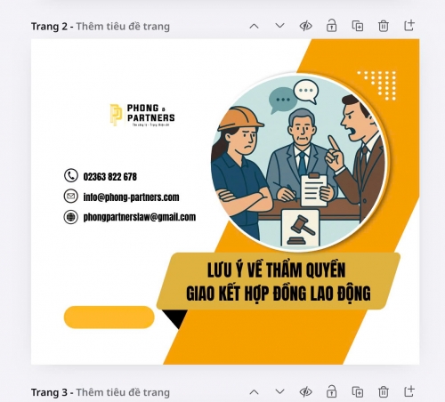 LƯU Ý VỀ THẨM QUYỀN GIAO KẾT HỢP ĐỒNG LAO ĐỘNG