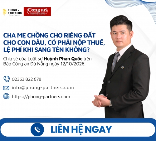CHA MẸ CHỒNG CHO RIÊNG ĐẤT CHO CON DÂU, CÓ PHẢI NỘP THUẾ, LỆ PHÍ KHI SANG TÊN KHÔNG?