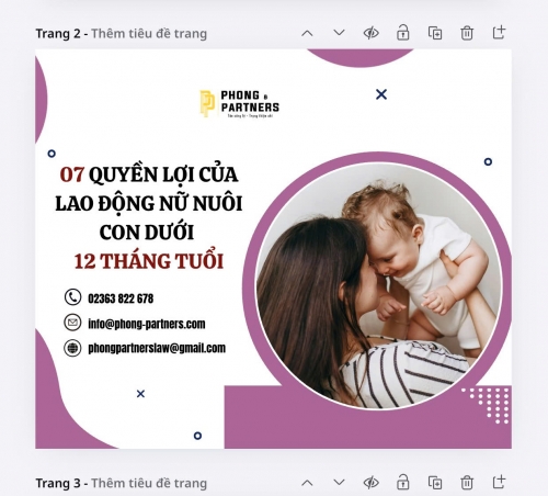 07 QUYỀN LỢI CỦA LAO ĐỘNG NỮ NUÔI CON DƯỚI 12 THÁNG TUỔI