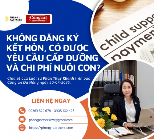 KHÔNG ĐĂNG KÝ KẾT HÔN, CÓ ĐƯỢC YÊU CẦU CẤP DƯỠNG VÀ CHI PHÍ NUÔI CON?
