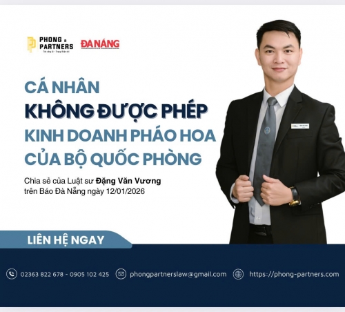 CÁ NHÂN KHÔNG ĐƯỢC PHÉP KINH DOANH PHÁO HOA CỦA BỘ QUỐC PHÒNG