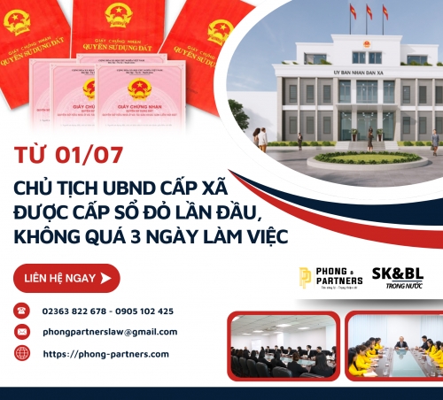 TỪ 1/7, CHỦ TỊCH UBND CẤP XÃ ĐƯỢC CẤP SỔ ĐỎ LẦN ĐẦU, KHÔNG QUÁ 3 NGÀY LÀM VIỆC