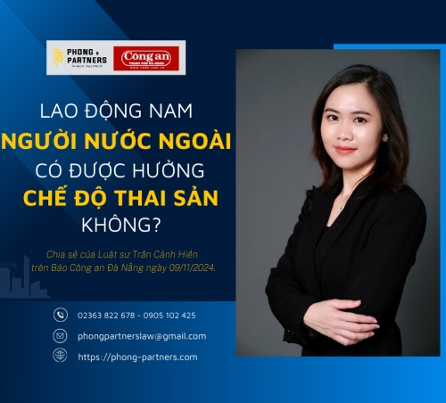 LAO ĐỘNG NAM NGƯỜI NƯỚC NGOÀI CÓ ĐƯỢC HƯỞNG CHẾ ĐỘ THAI SẢN KHÔNG?