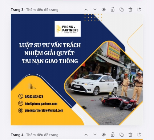 LUẬT SƯ TƯ VẤN TRÁCH NHIỆM GIẢI QUYẾT TAI NẠN GIAO THÔNG