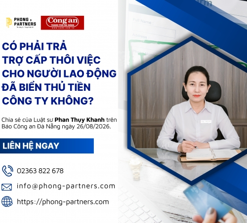 CÓ PHẢI TRẢ TRỢ CẤP THÔI VIỆC CHO NGƯỜI LAO ĐỘNG ĐÃ BIỂN THỦ TIỀN CÔNG TY KHÔNG?